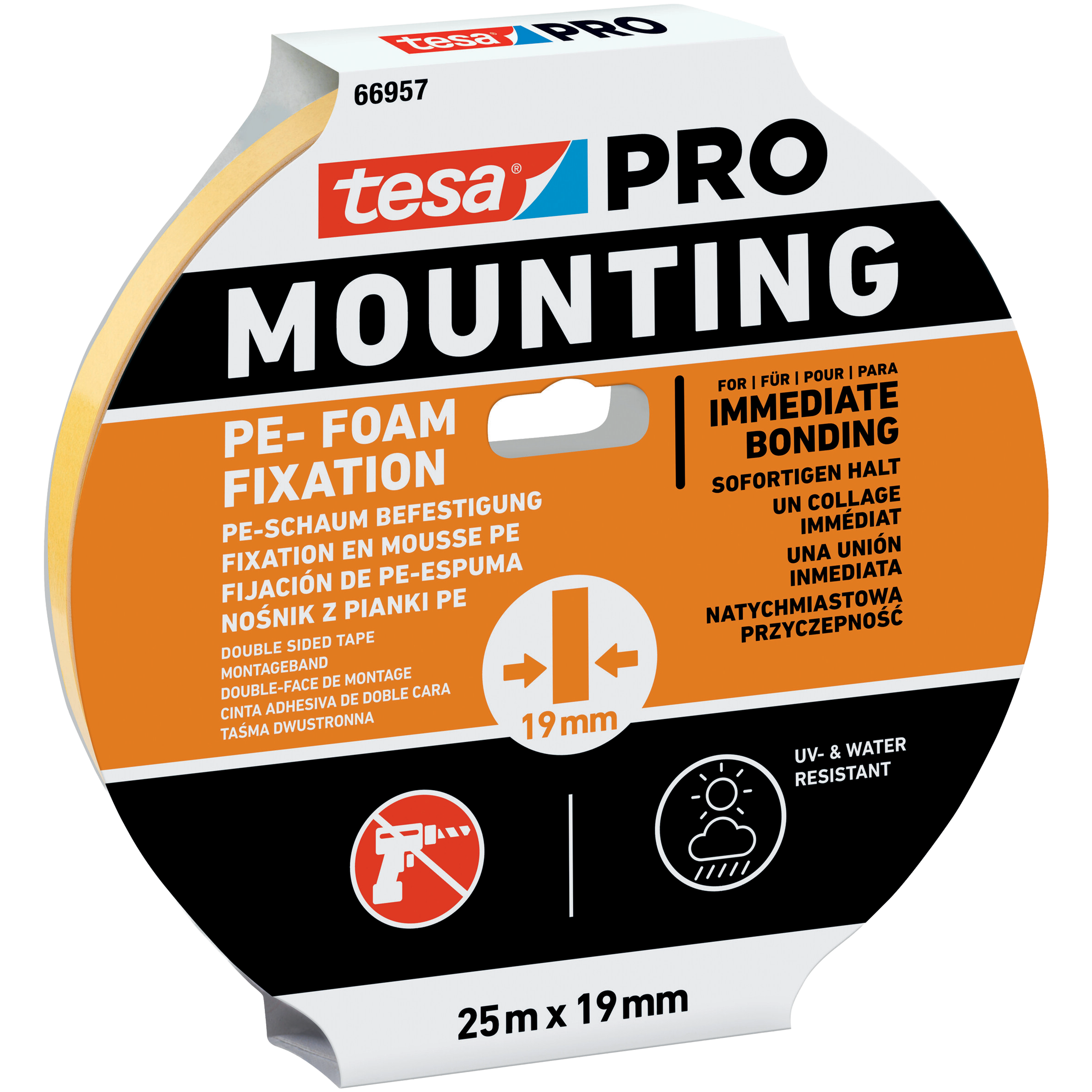 Dwustronna Taśma Klejąca Montażowa Tesa 19mm x 25 m Uniwersalna Piankowa