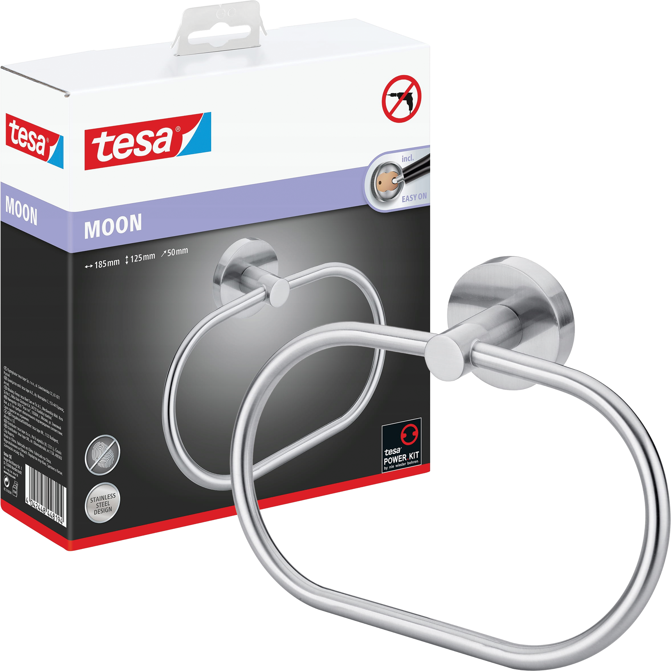 Wieszak Łazienkowy Na Ręcznik Samoprzylepny Tesa MOON Okrągły Metalowy