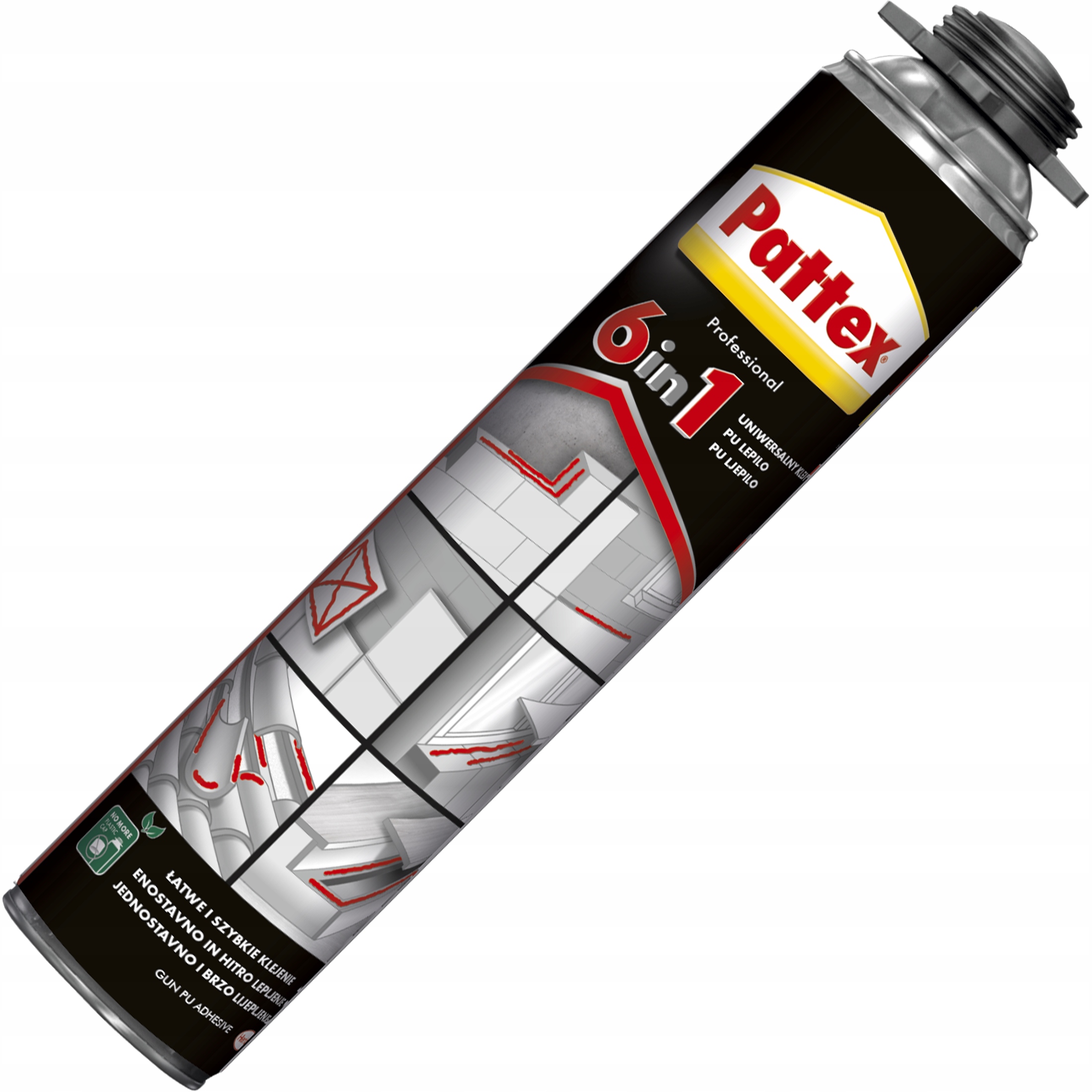 Klej PU Uniwersalny Pattex 6in1 Pistoletowy Jednoskładnikowy Mocny 750 ml