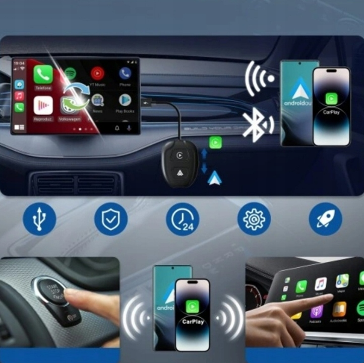 Bezprzewodowy adapter CarPlay dla systemu Android Auto