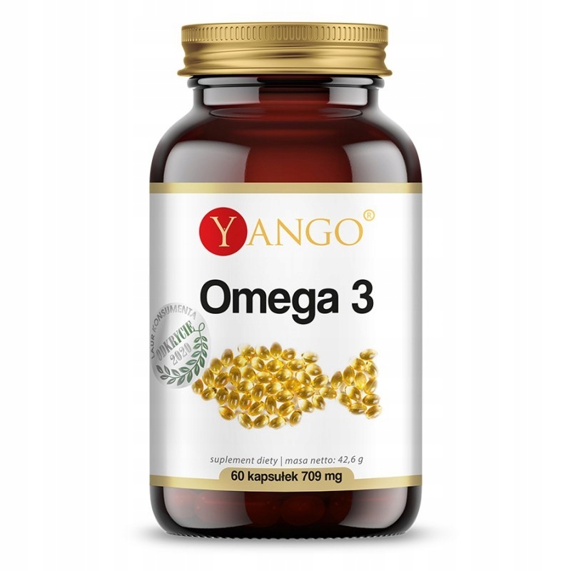 Yango OMEGA 3 KWASY TŁUSZCZOWE olej rybi OMEGA 3 709mg 60 kapsułek na 1 mc