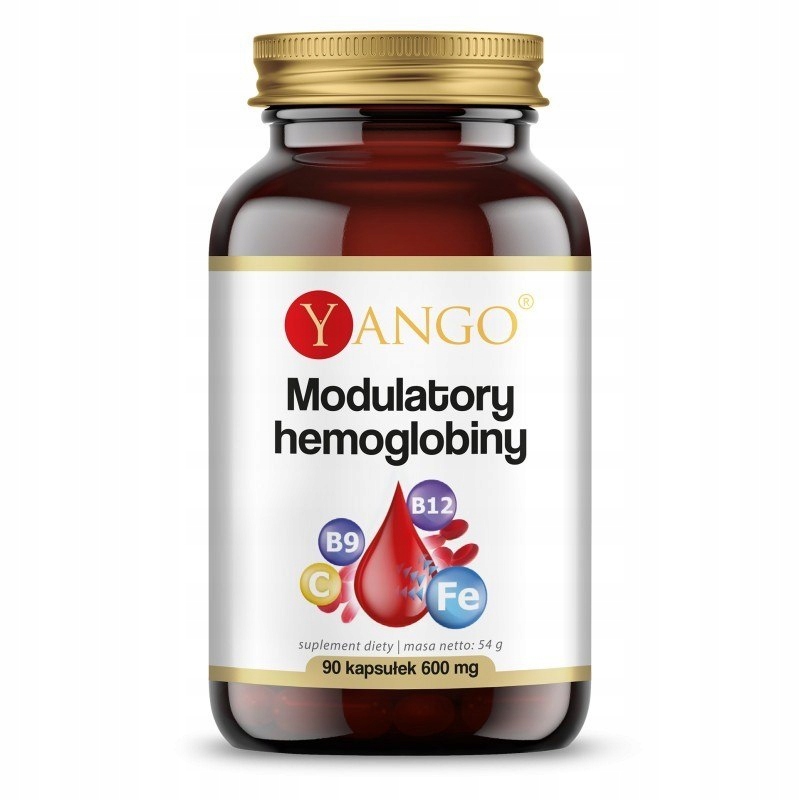 Yango MODULATORY HEMOGLOBINY Żelazo Witamina C B12 Kwas Foliowy 90 kapsułek