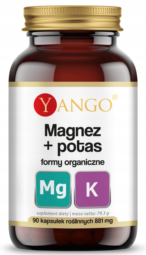 Yango MAGNEZ + POTAS formy organiczne 90kaps wsparcie: UKŁAD NERWOWY SERCE