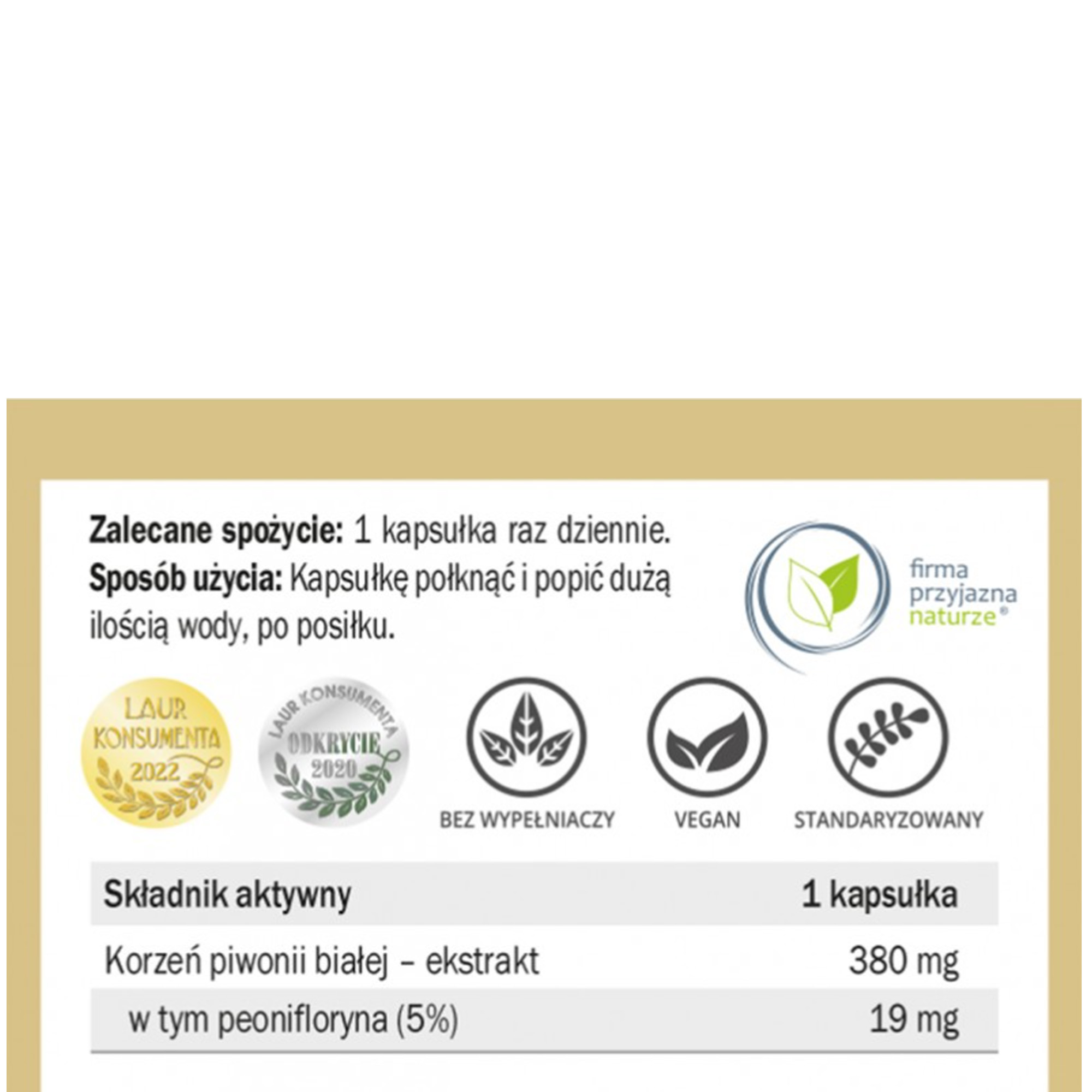 Yango PIWONIA BIAŁA KORZEŃ wsparcie BÓLE MENSTRUACYJNE ROZKURCZOWO 90kaps