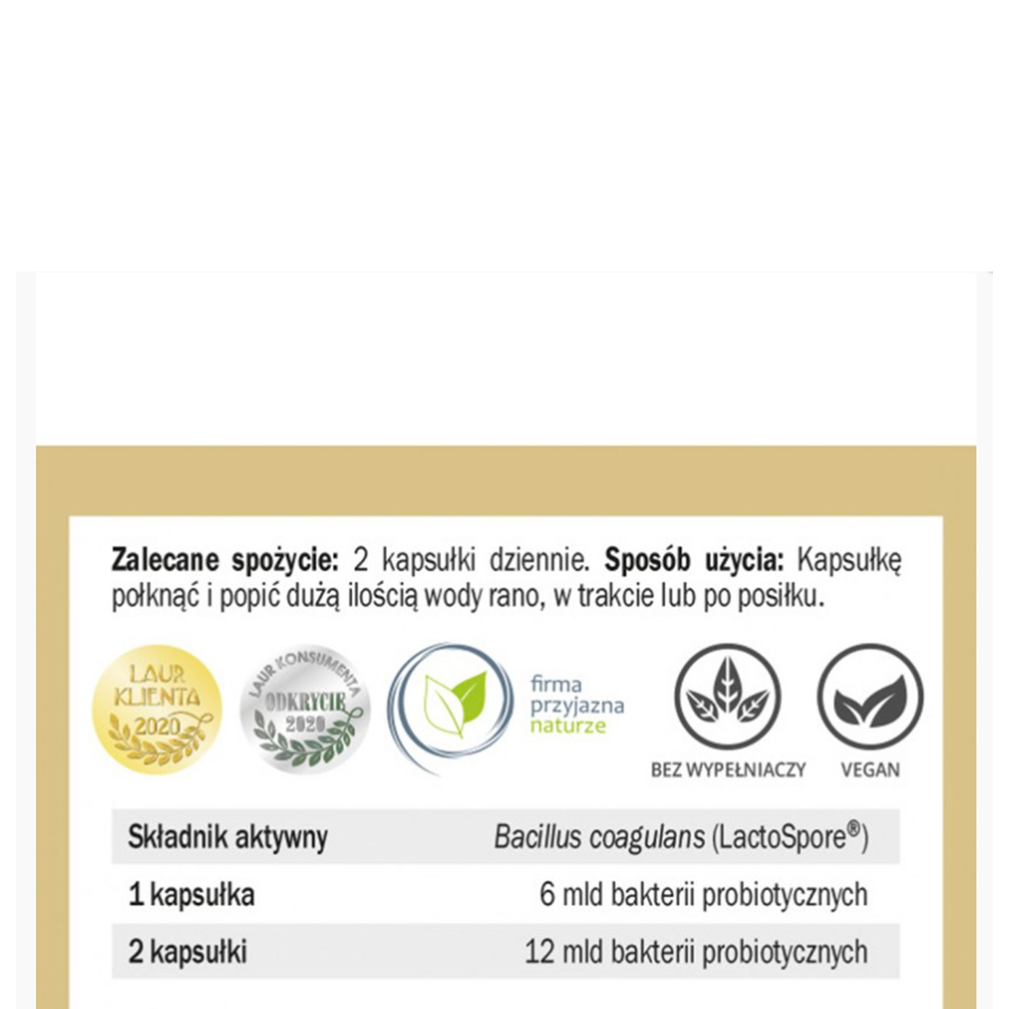 Yango PROBIOTYK BC-12 Bakterie Bacillus Coagulans 30ks wsparcie: MIKROFLORA