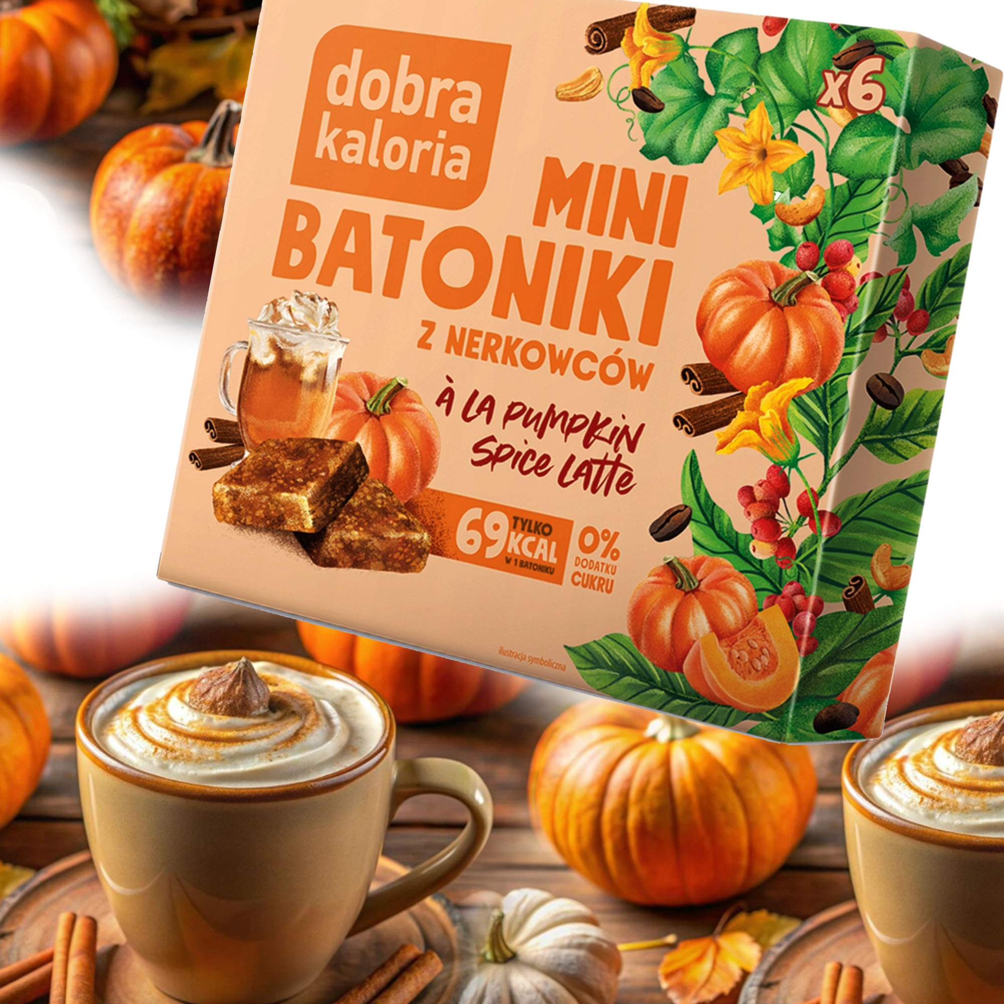 DOBRA KALORIA MINI BATONIKI PUMPKIN LATTE DYNIA 102g kartonik KRÓTKA DATA