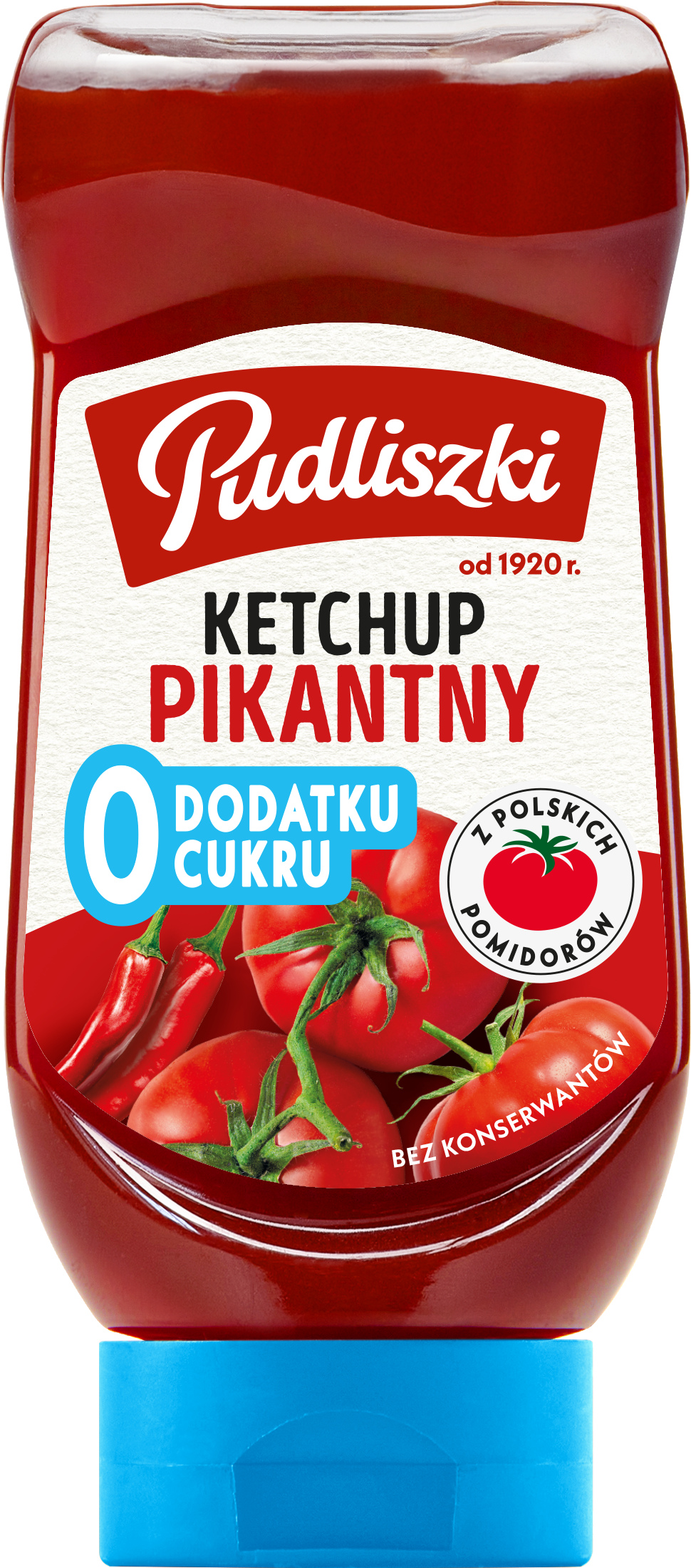 Pudliszki KETCHUP PIKANTNY ZERO CUKRU bez cukru 440g z polskich pomidorów !