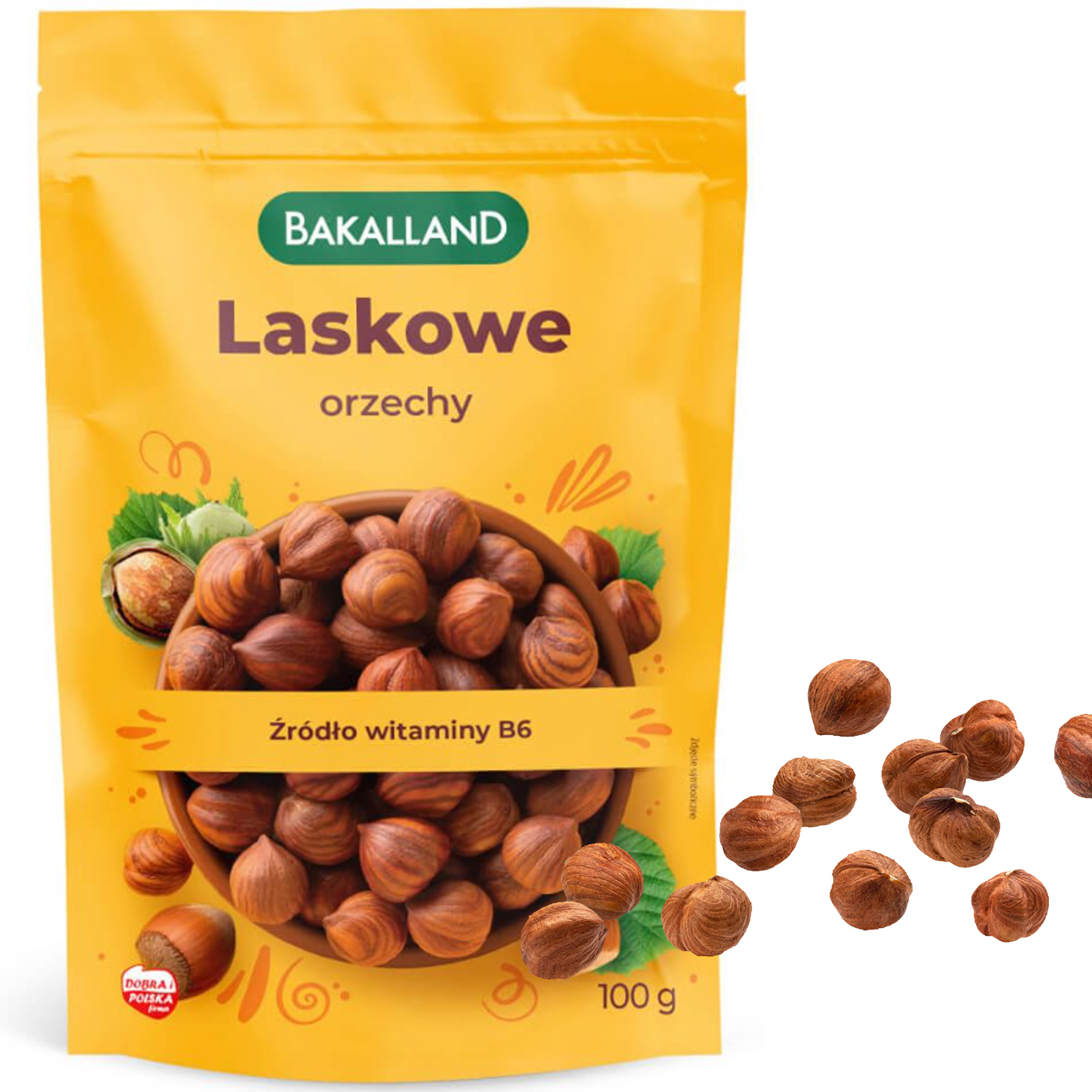 BAKALLAND ORZECHY LASKOWE 100G zdrowa przekąska