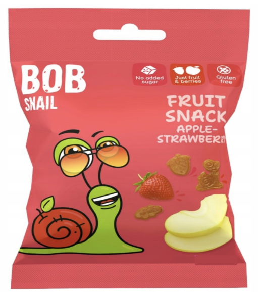 BOB SNAIL owocowe ŻELKI JABŁKO TRUSKAWKA bez cukru 20g