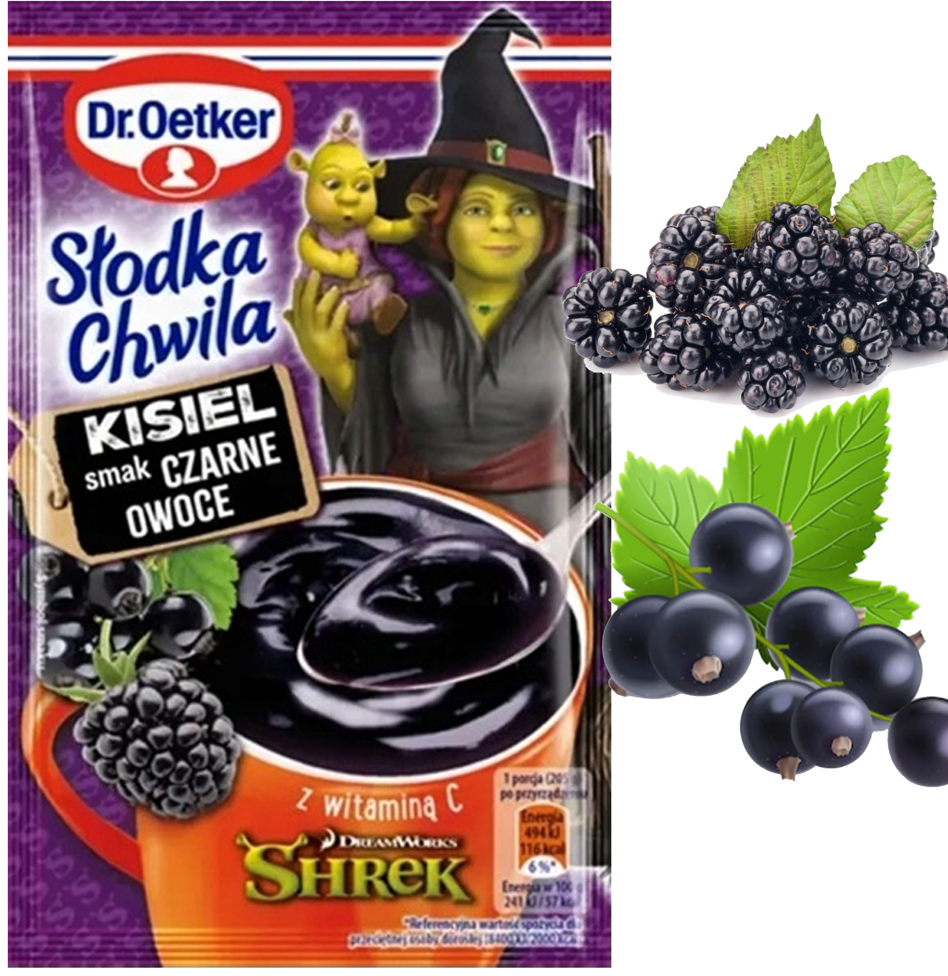 Kup Dr Oetker Shrek KISIEL Smak CZARNE OWOCE Z Dodatkiem Wit C 30g Na Kup Dr Oetker Shrek KISIEL Smak CZARNE OWOCE Z Dodatkiem Wit C 30g Na