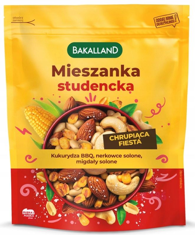 Bakalland MIESZANKA STUDENCKA 120g kukurydza BBQ nerkowce solone migdały