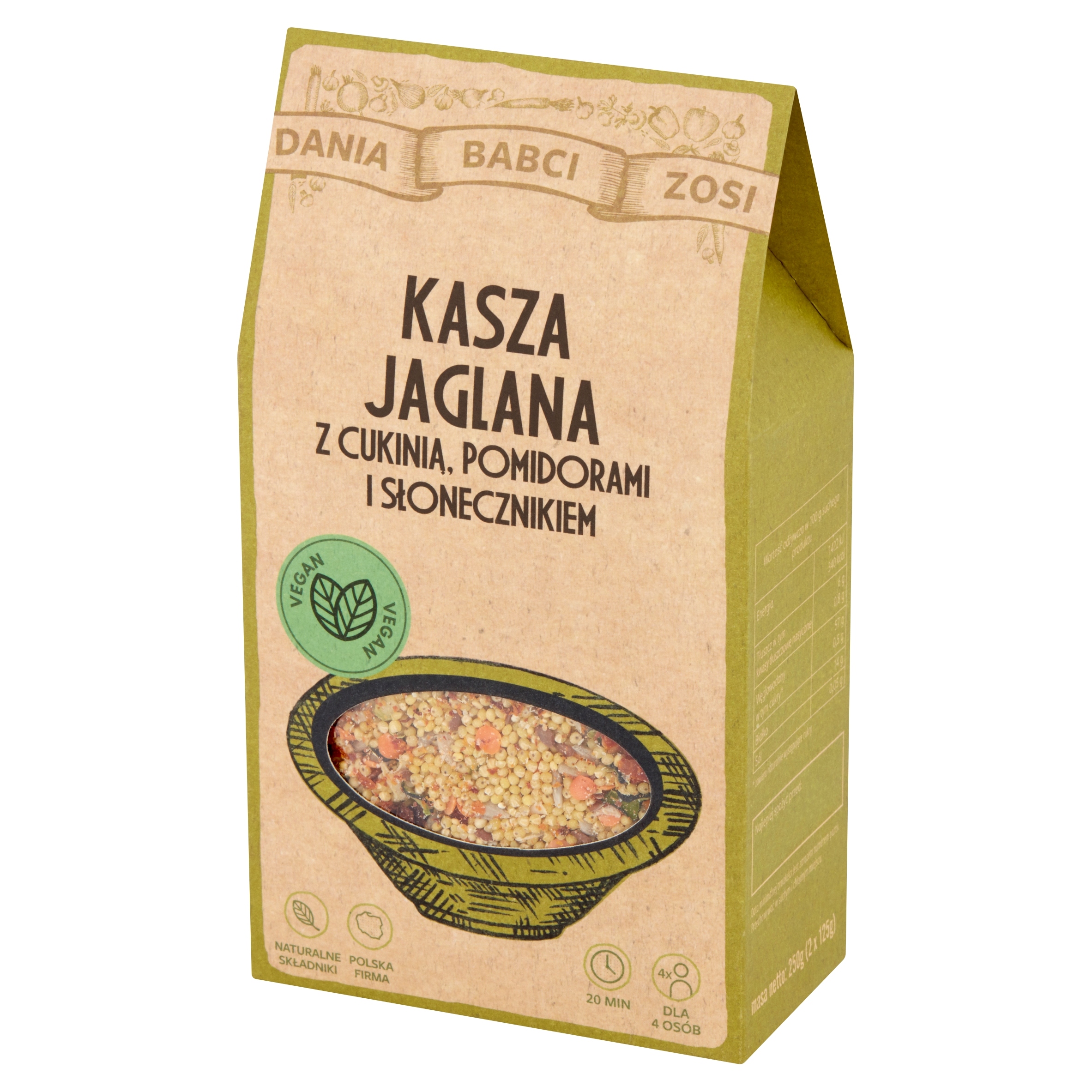 DANIA BABCI ZOSI - KASZA jaglana z cukinią, pomidorami i słonecznikiem 250g