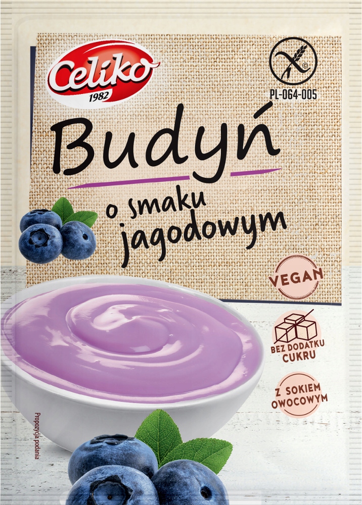 CELIKO BUDYŃ jagodowy 40g bez cukru bez glutenu
