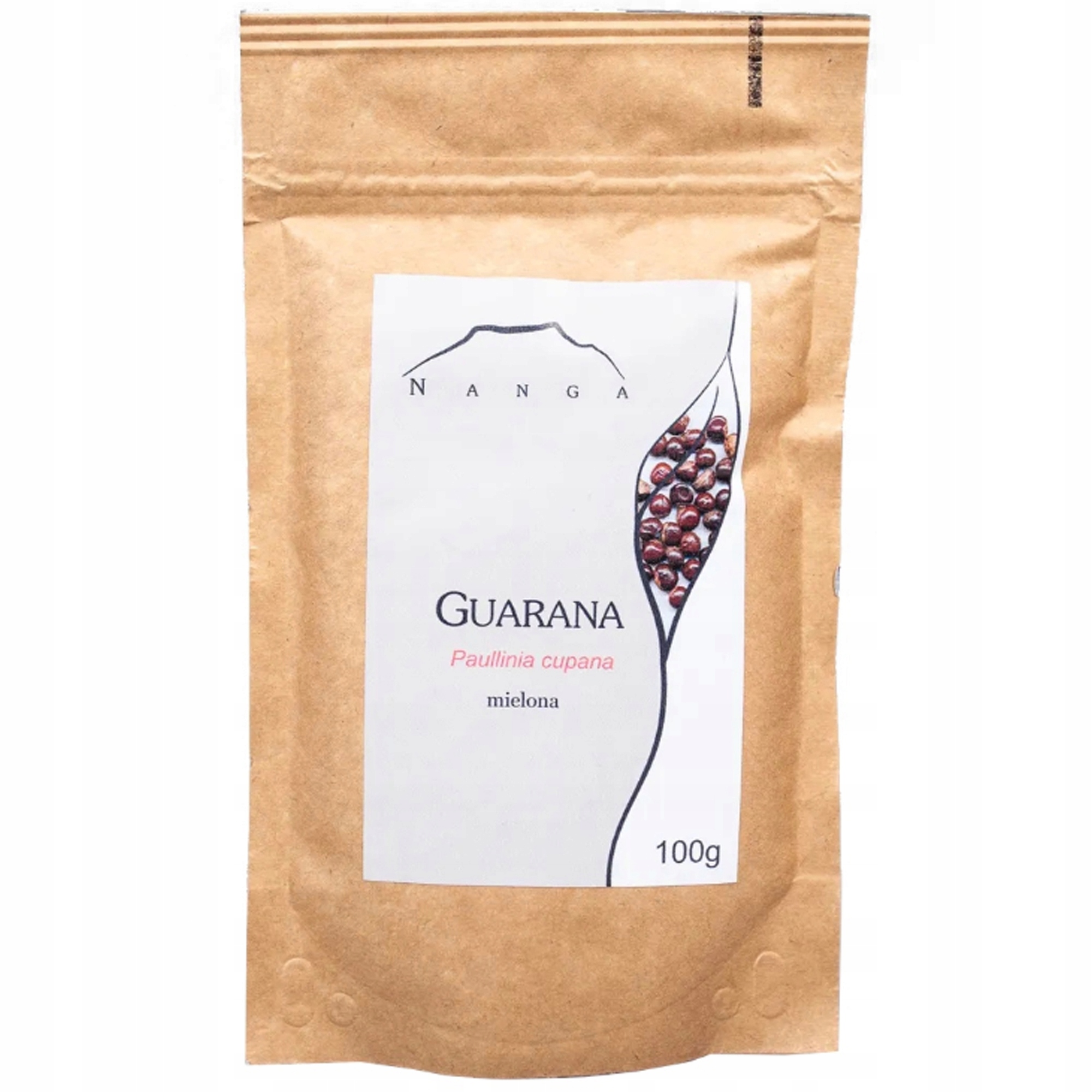 NANGA GUARANA w PROSZKU MIELONA 100g  gwarana wsparcie: UMYSŁ ENERGIA