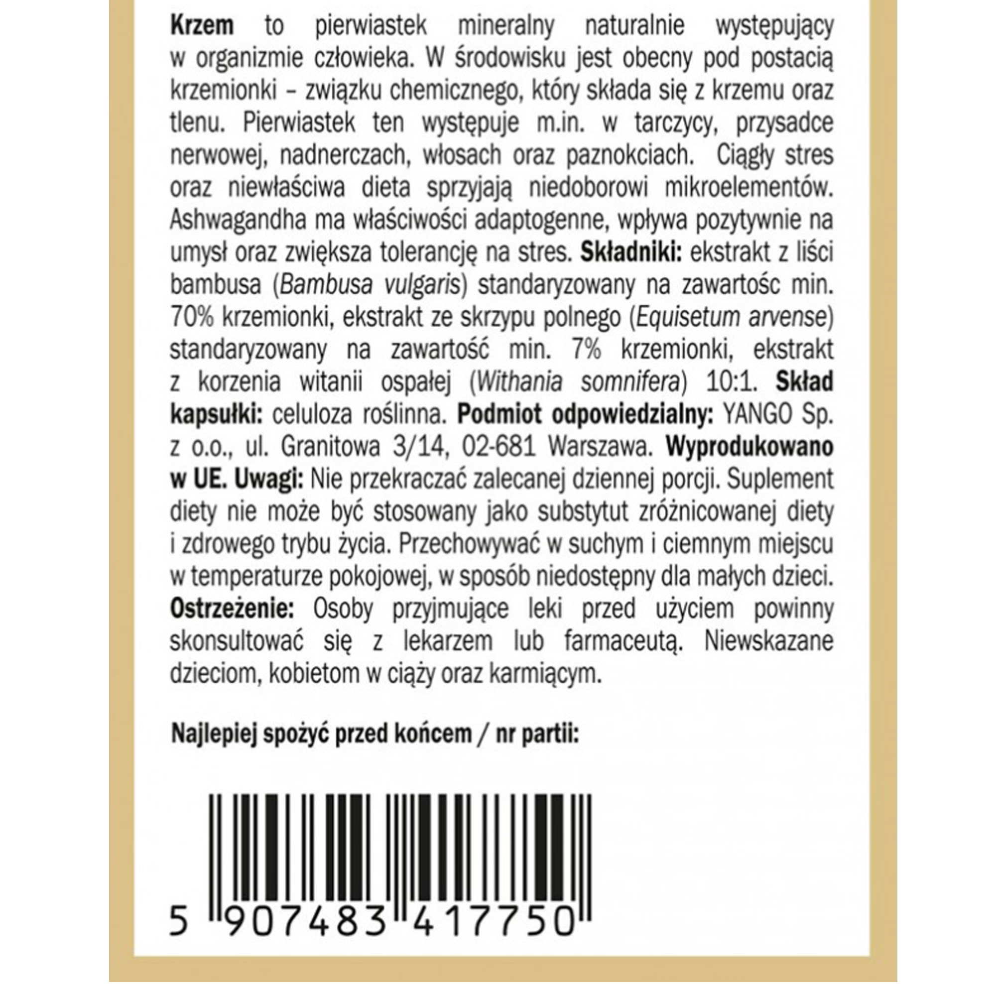 Yango KRZEM COMPLEX 100 kapsułek