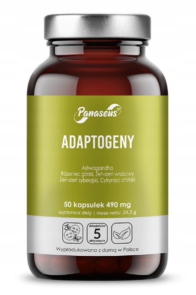 YAngo Panaeus ADAPTOGENY 50 kapsułek ASHWAGANDHA ŻEŃ-SZEŃ RÓŻENIEC GÓRSKI