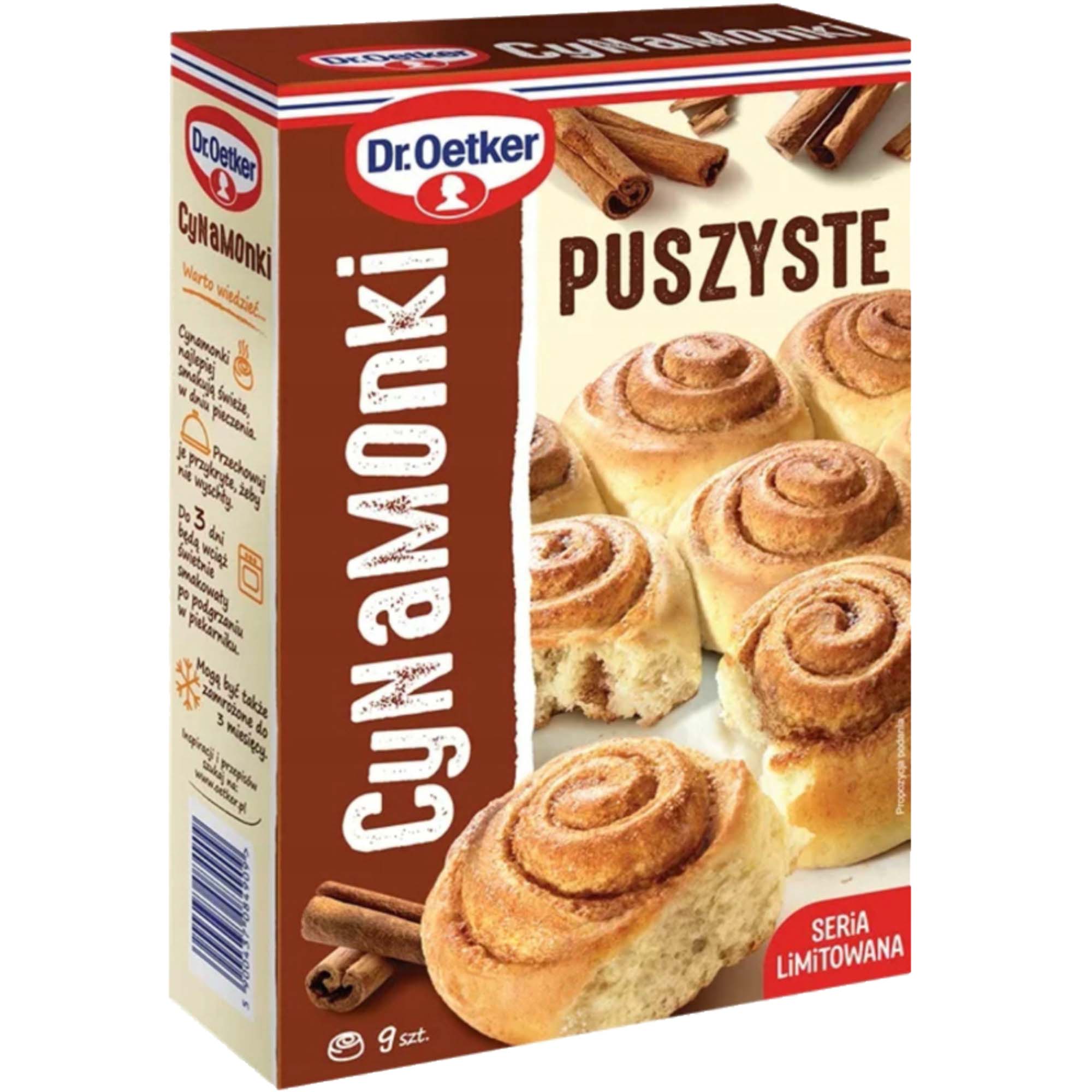 Dr.Oetker PUSZYSTE CYNAMONKI mieszanka do wypieku cynamonek na 9 szt  417g