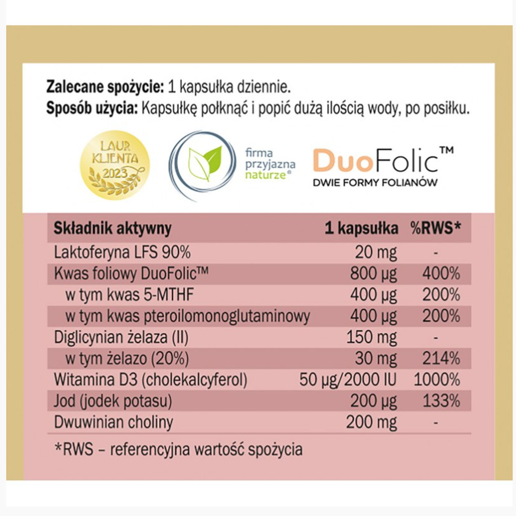 Yango PREGNA STEP 2 ŻELAZO Z ŻELAZEM 60kps wsparcie: CIĄŻA + KARMIENIE