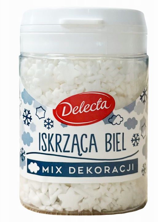 Delecta ISKRZĄCA BIEL Mix DEKORACJI DEKORACJE POSYPKA do CIAST  55g
