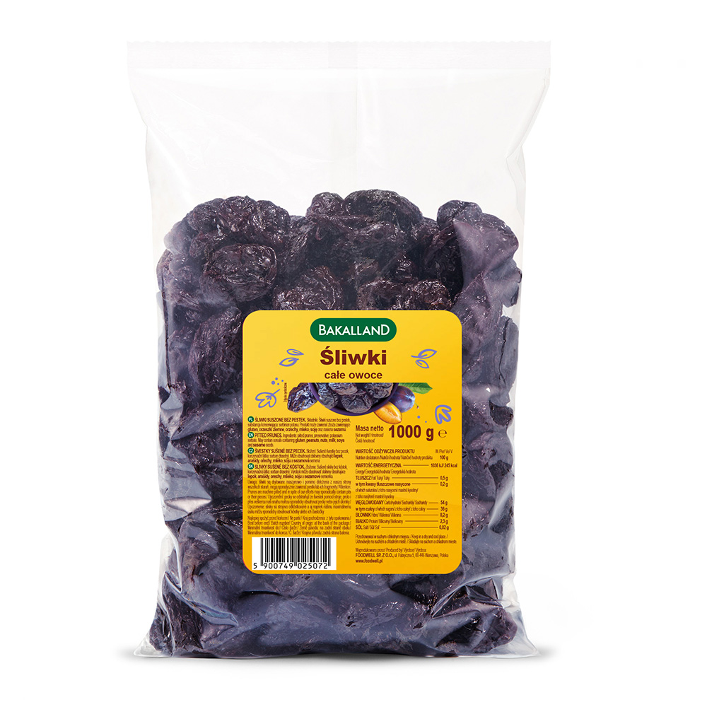 BAKALLAND ŚLIWKA 1kg suszona