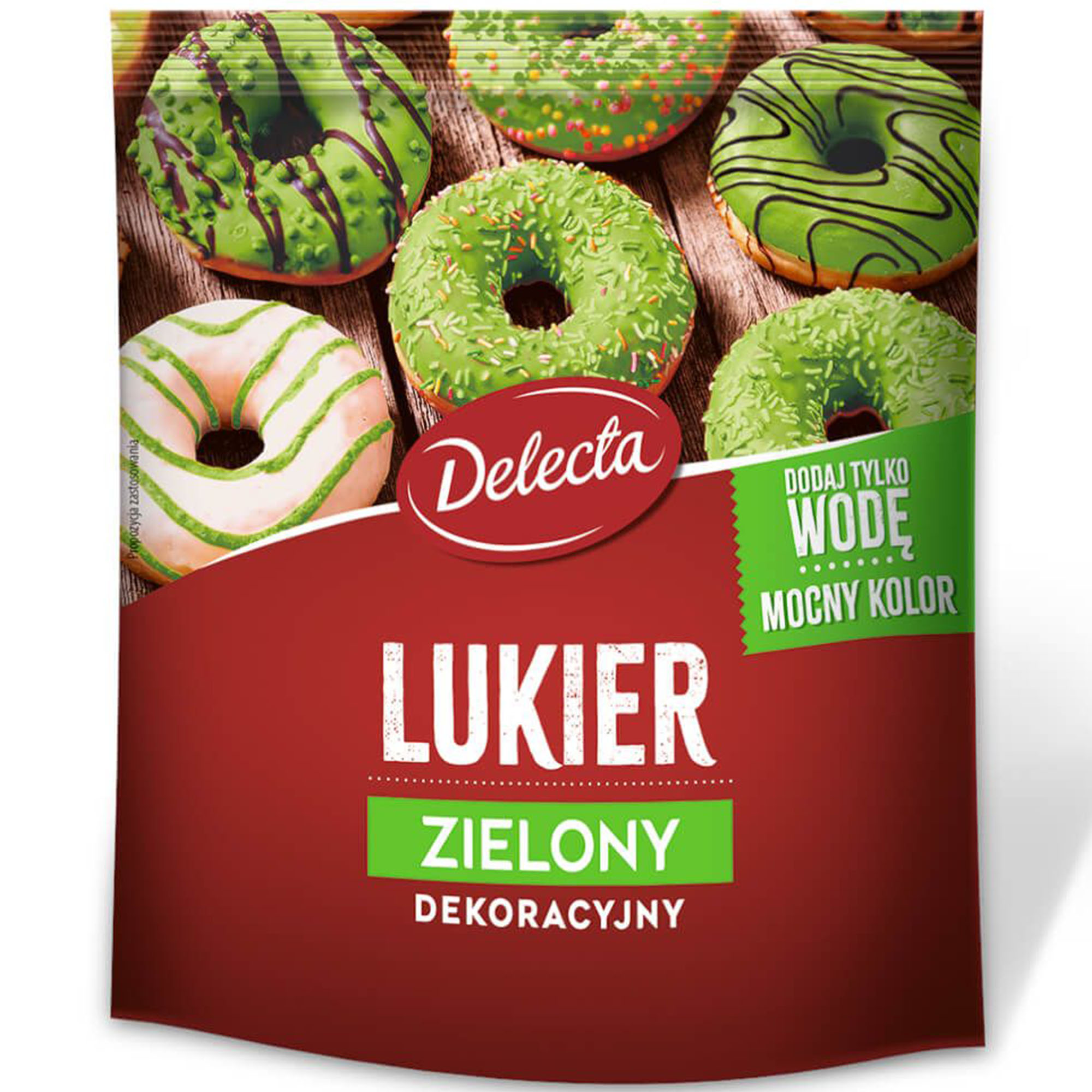 Delecta LUKIER ZIELONY dekoracyjny 80g do ciast pierniczków ciastek