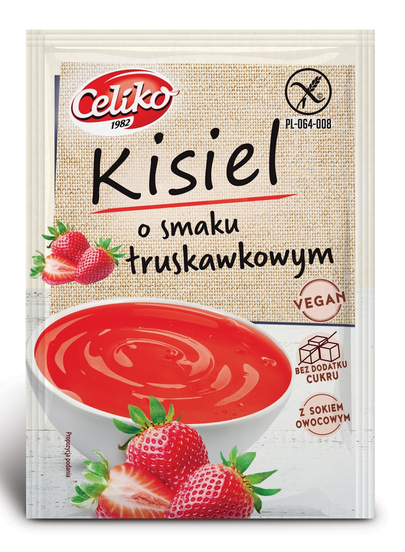 CELIKO KISIEL truskawkowy 40g bez cukru bez glutenu