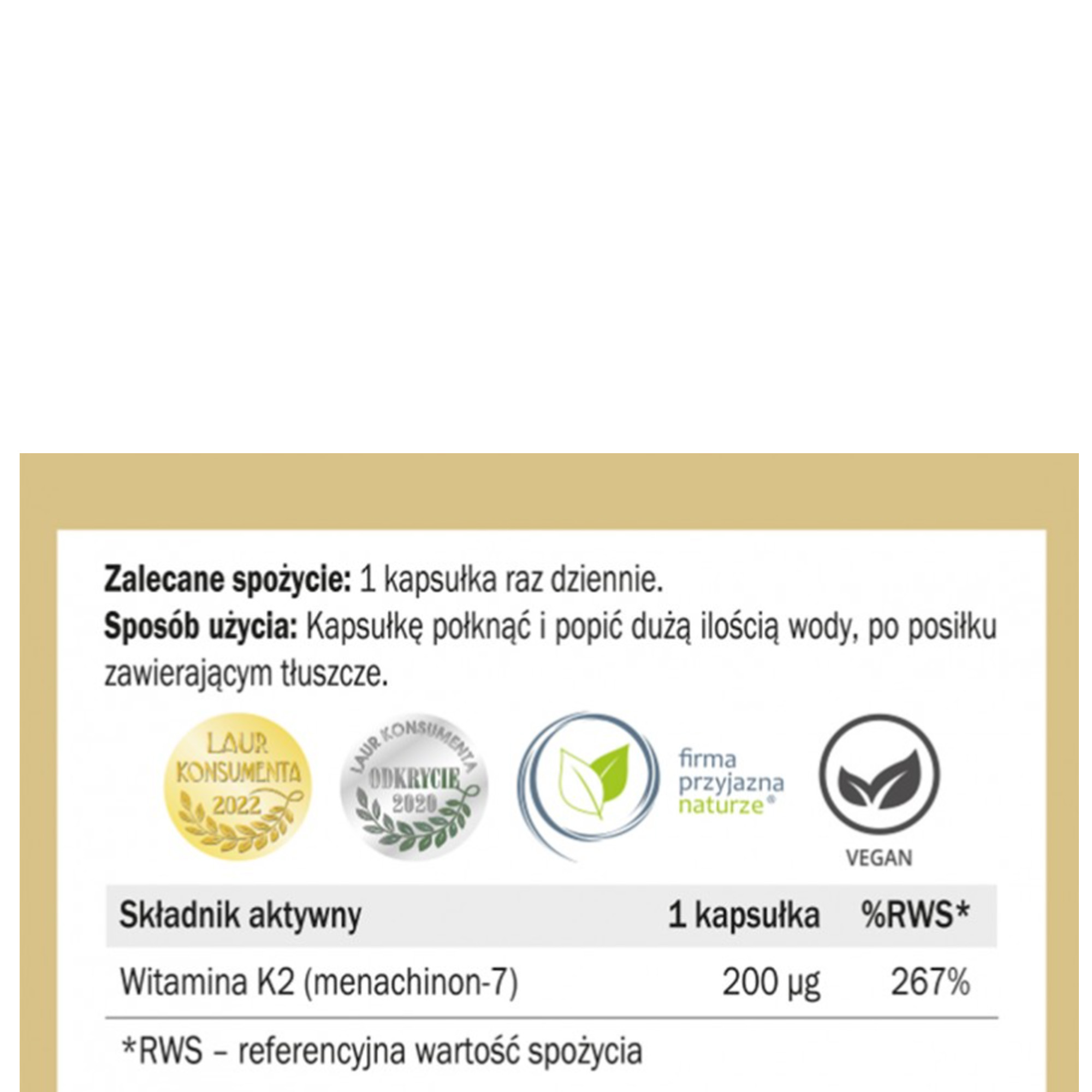 Yango WITAMINA K2 MK-7 90 kapsułek