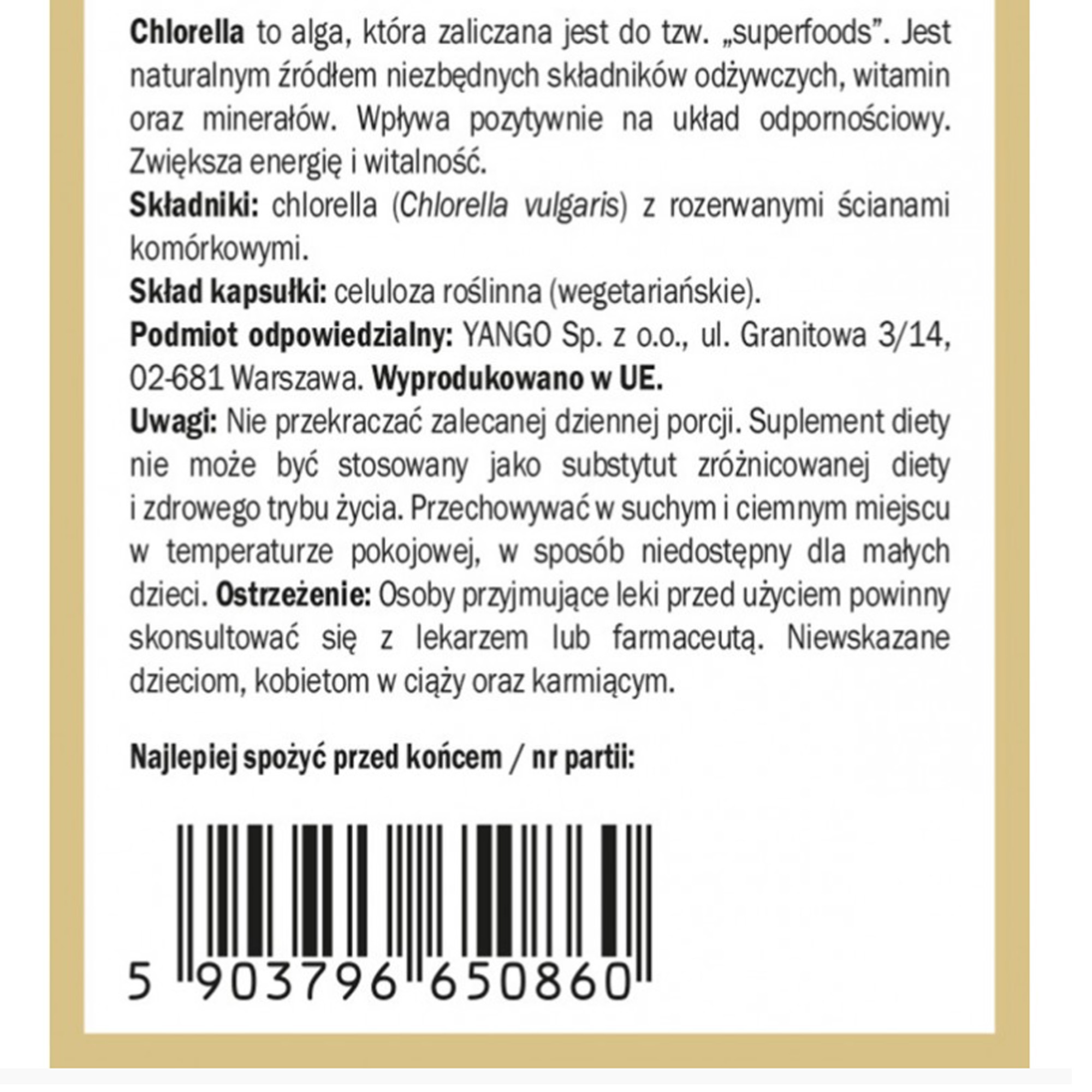 Yango CHLORELLA 90 kapsułek