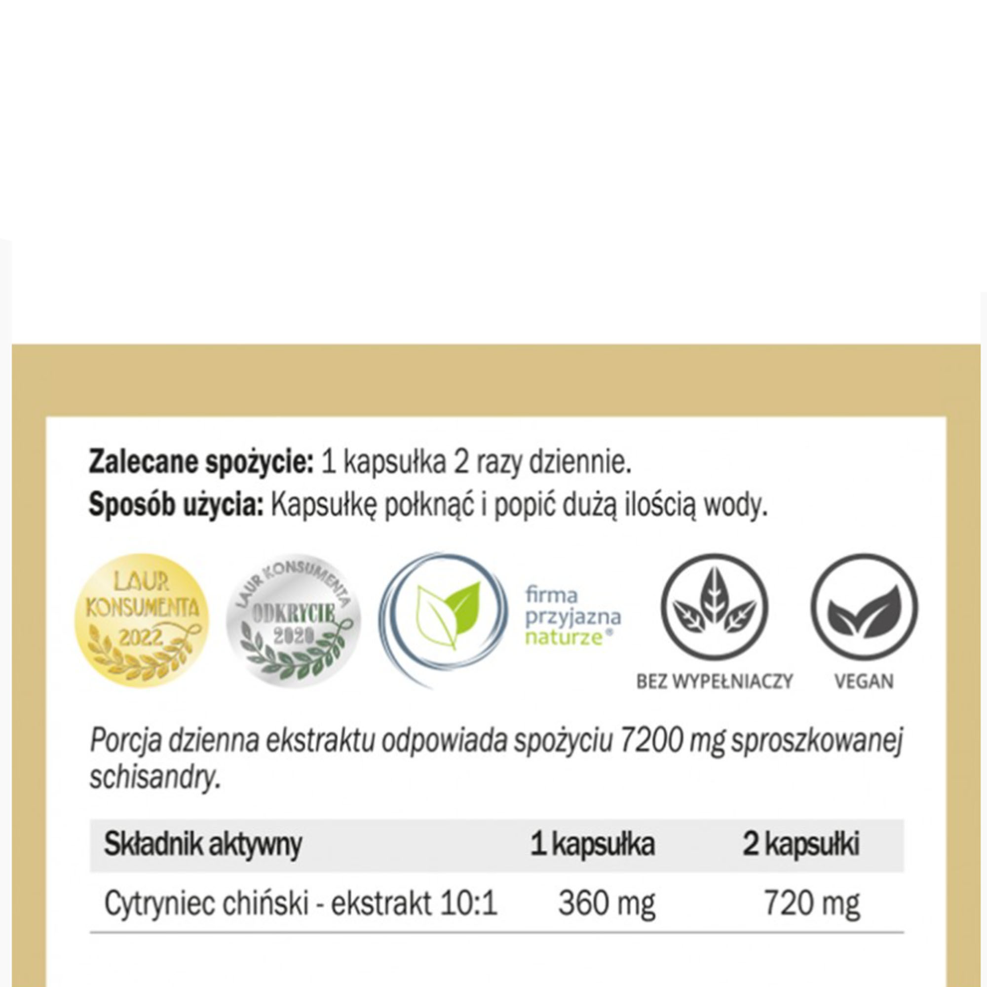 Yango SCHISANDRA CYTRYNIEC CHIŃSKI Adaptogen wsparcie: WĄTROBA DROGI ODDECH