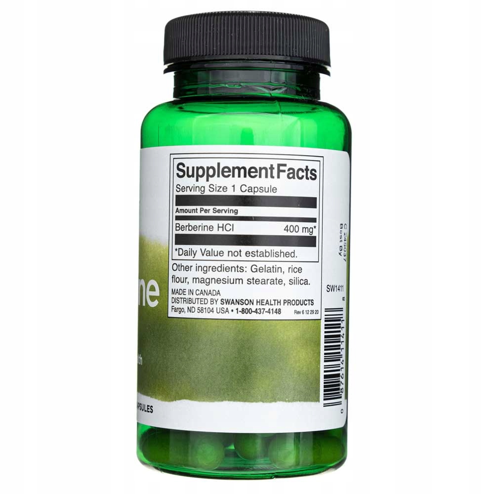 Swanson BERBERYNA 400MG 60kaps wsparcie CUKRZYCA ODCHUDZANIE SERCE SKÓRA