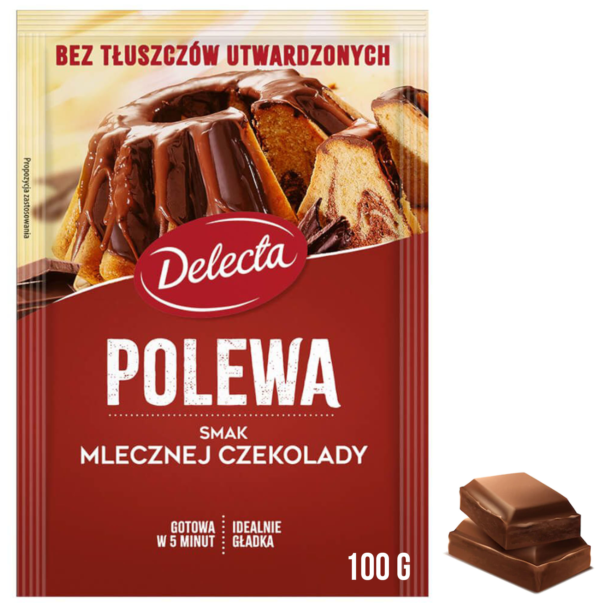 DELECTA POLEWA DO CIAST smak MLECZNA CZEKOLADA czekoladowa 100g