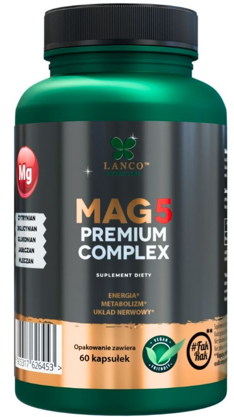 Lanco MAG5 PREMIUM COMPLEX 1700mg 5 form Magnezu CYTRYNIAN DIGLICYNIAN inne