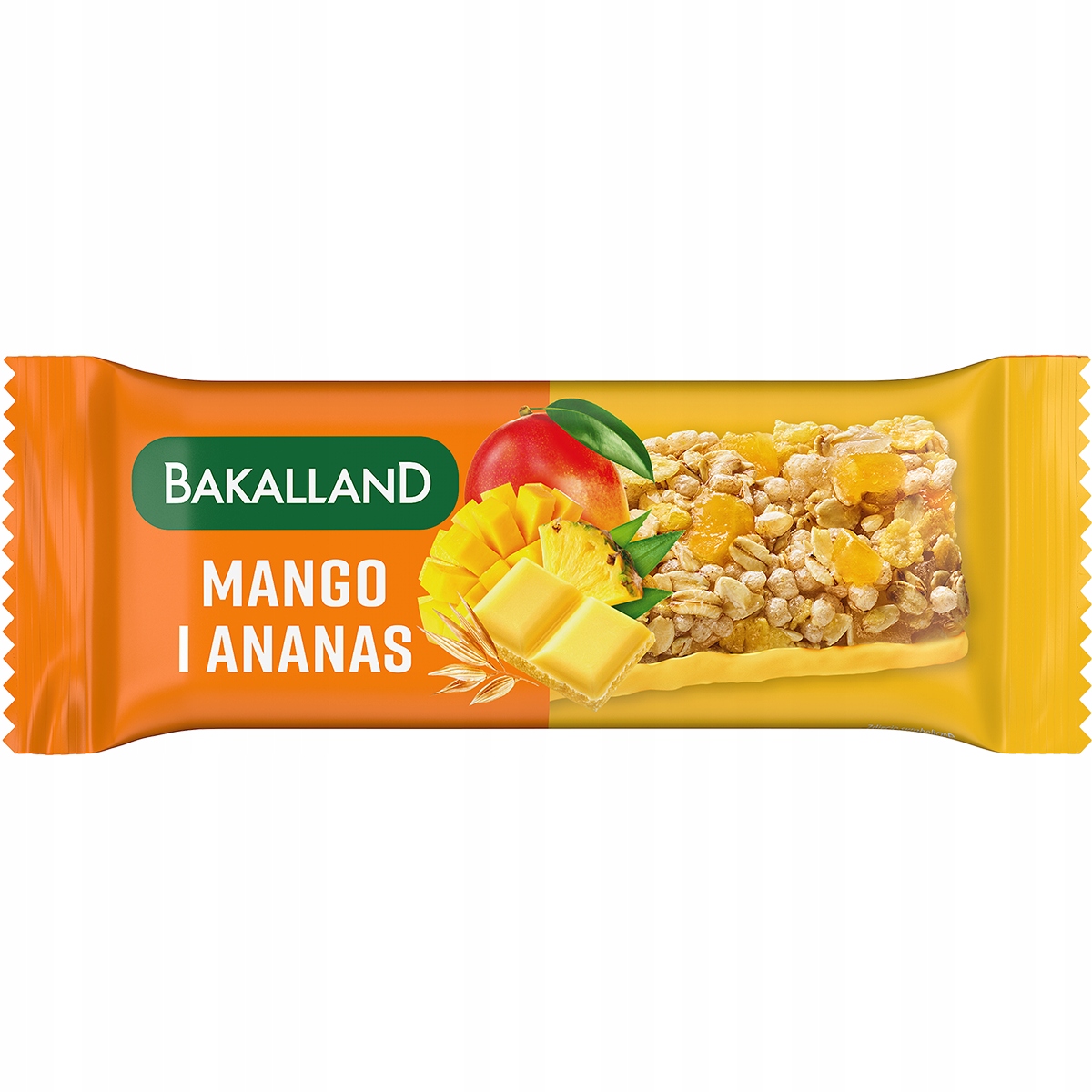 Bakalland BATON MUSLI MANGO I ANANAS Z POLEWĄ MANGO 40g batonik owocowy