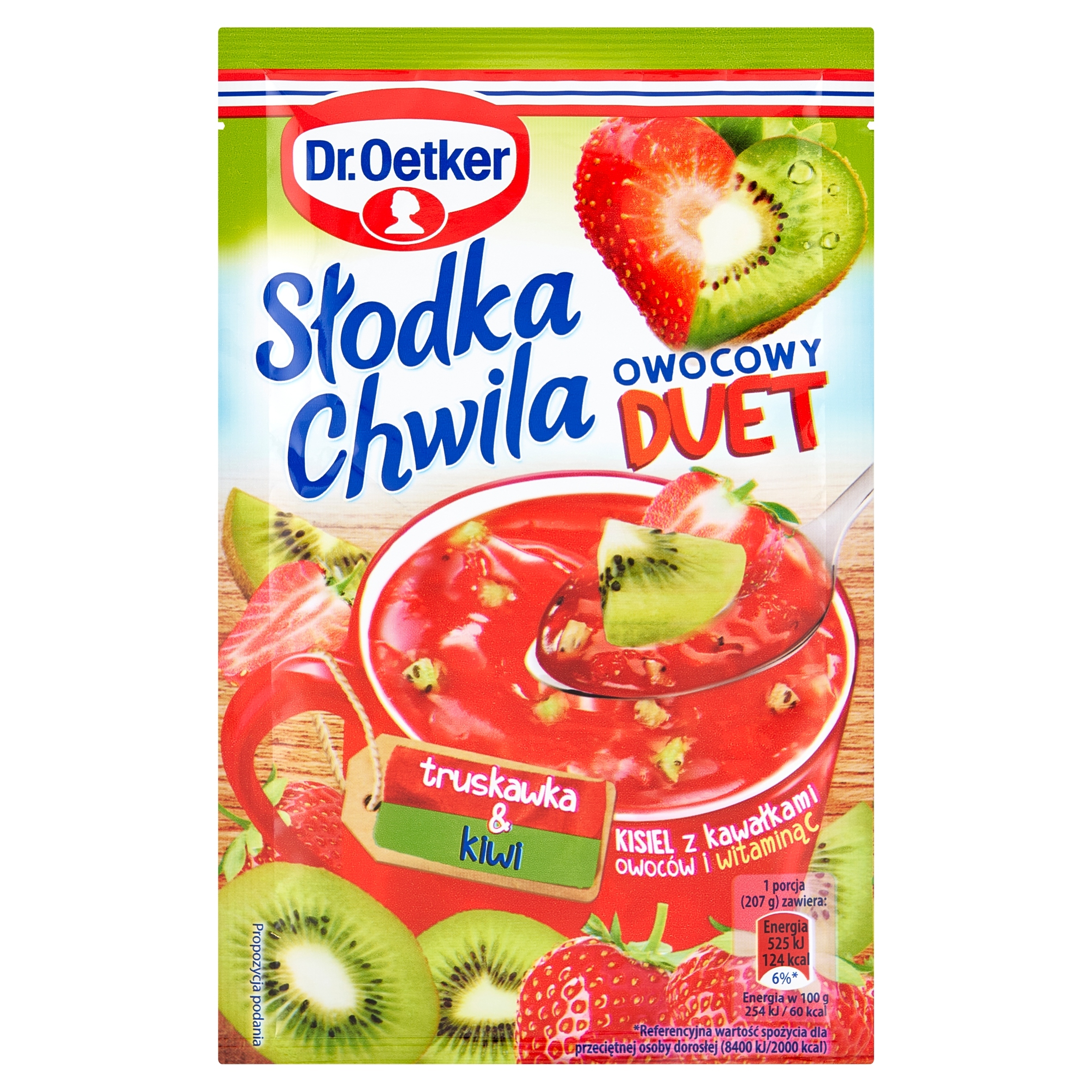 DR.OETKER KISIEL SŁODKA CHWILA OWOCOWY DUET TRUSKAWKA & KIWI z wit.C 32g