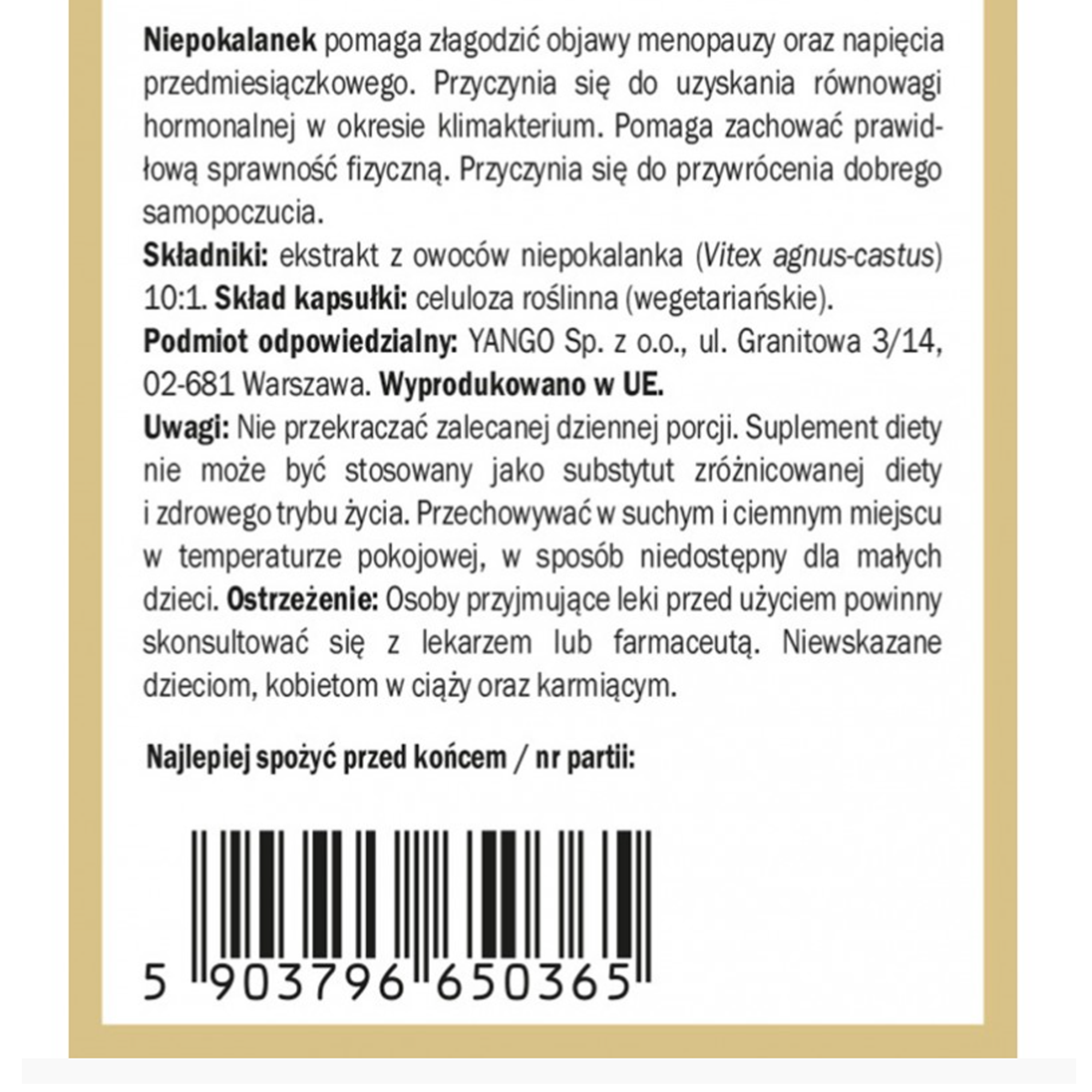 Yango NIEPOKALANEK 90 kapsułek