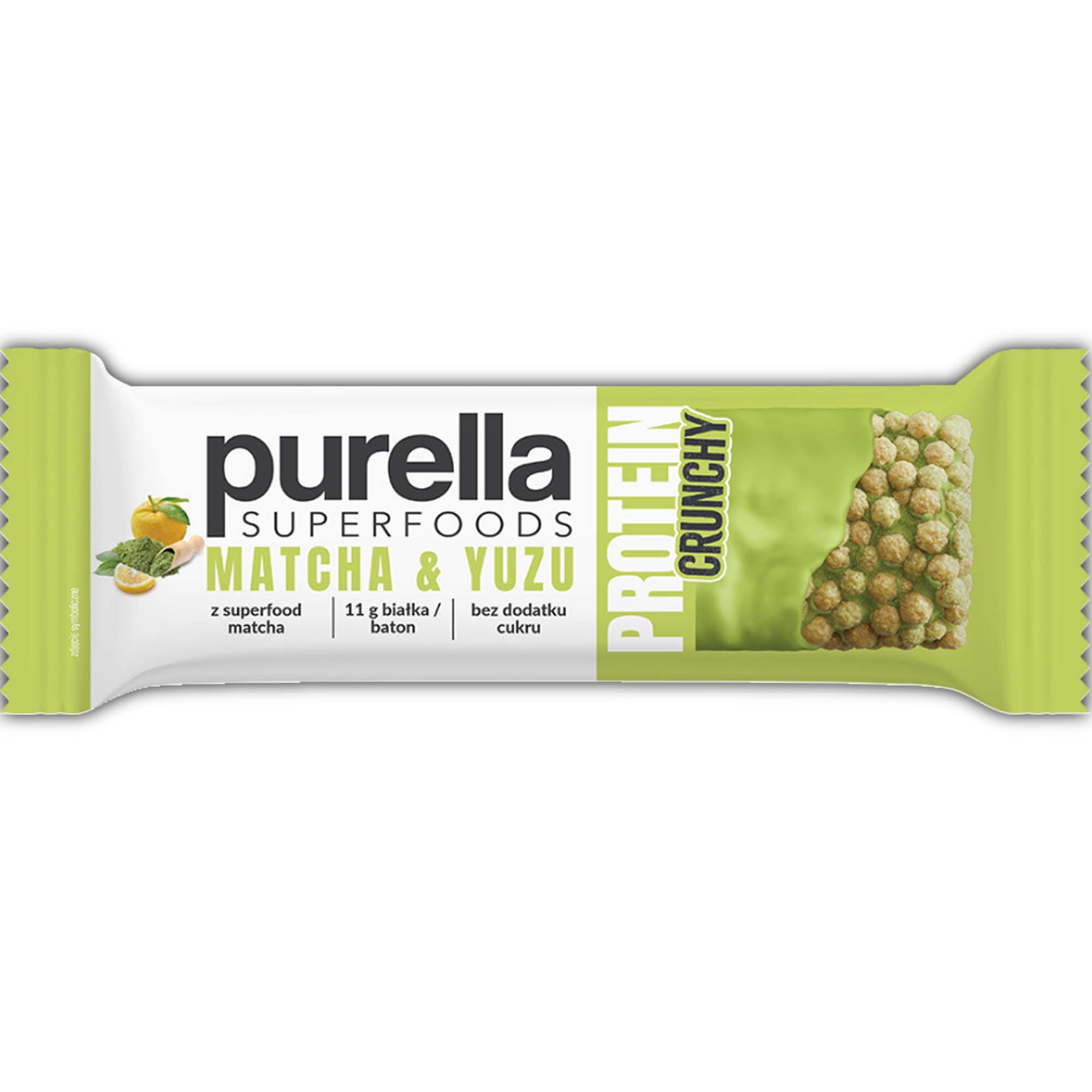 Purella Superfoods PROTEIN BAR BATON PROTEINOWY MATCHA &YUZU 45g