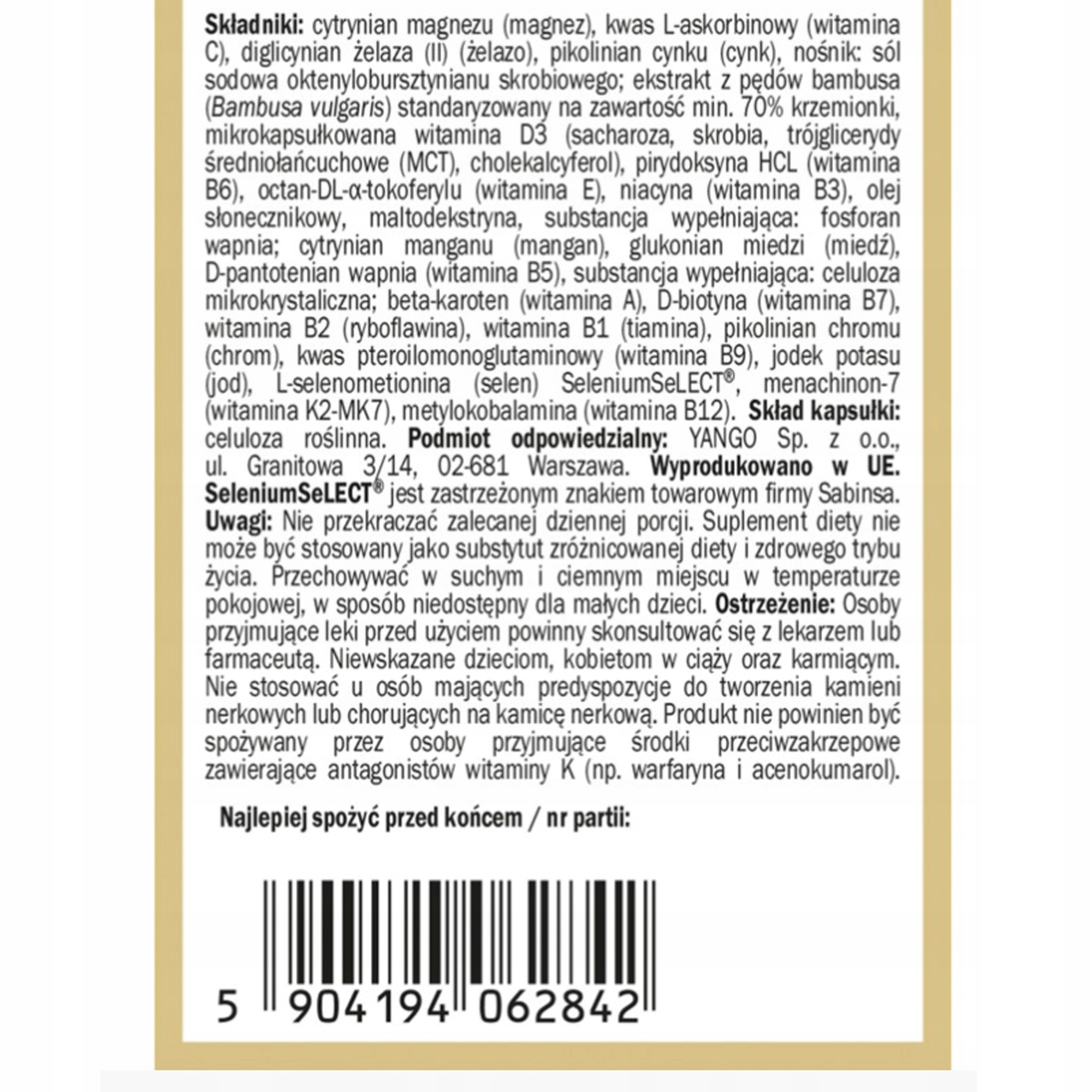 Yango MULTIWITAMINA DLA KOBIET 90 kapsułek
