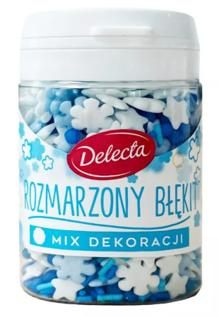 Delecta ROZMARZONY BŁĘKIT Mix dekoracji POSYPKA PŁATKI CUKROWE 55g