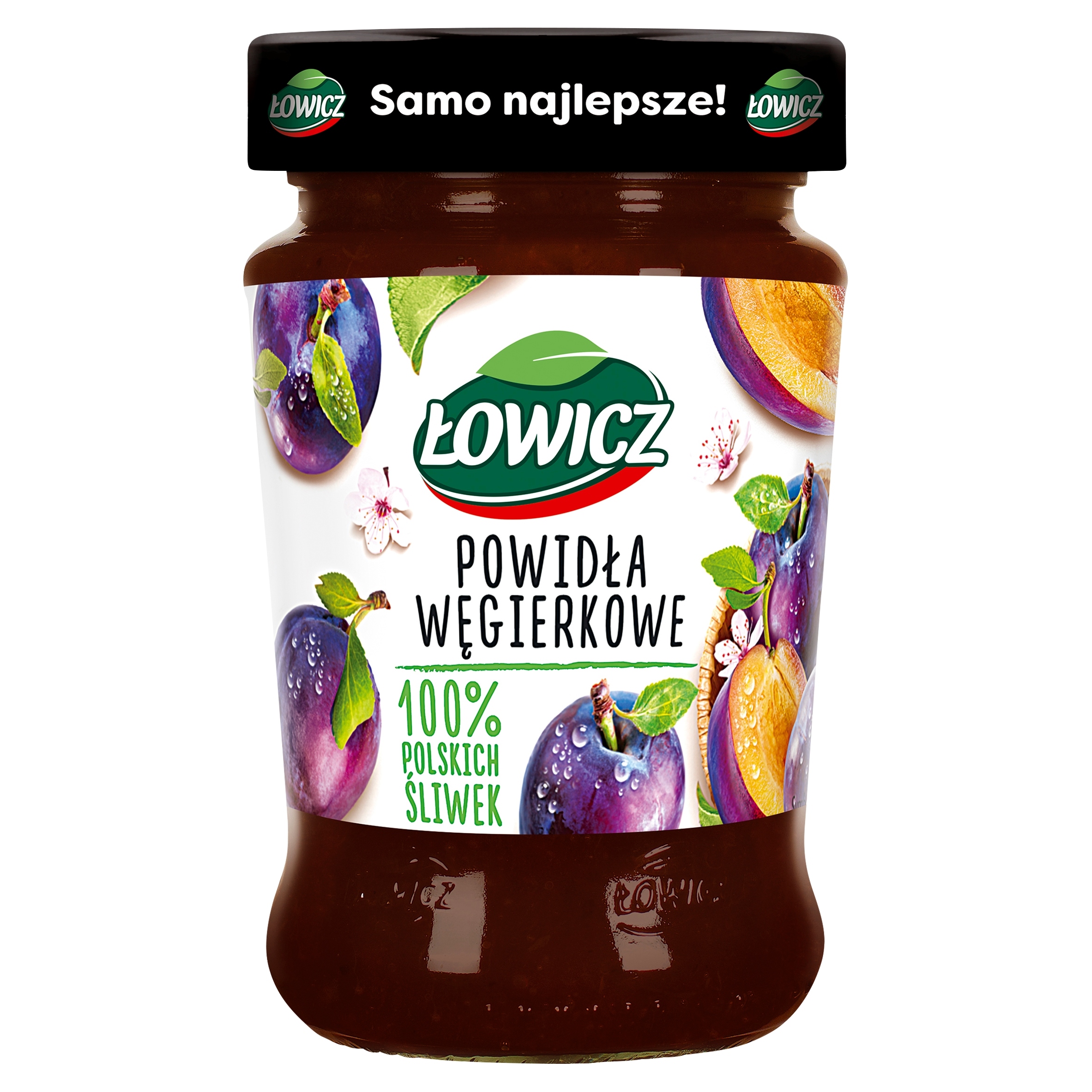 Łowicz DŻEM POWIDŁA WĘGIERKOWE ŚLIWOWE ze śliwek NISKOSŁODZONY 280g słoik