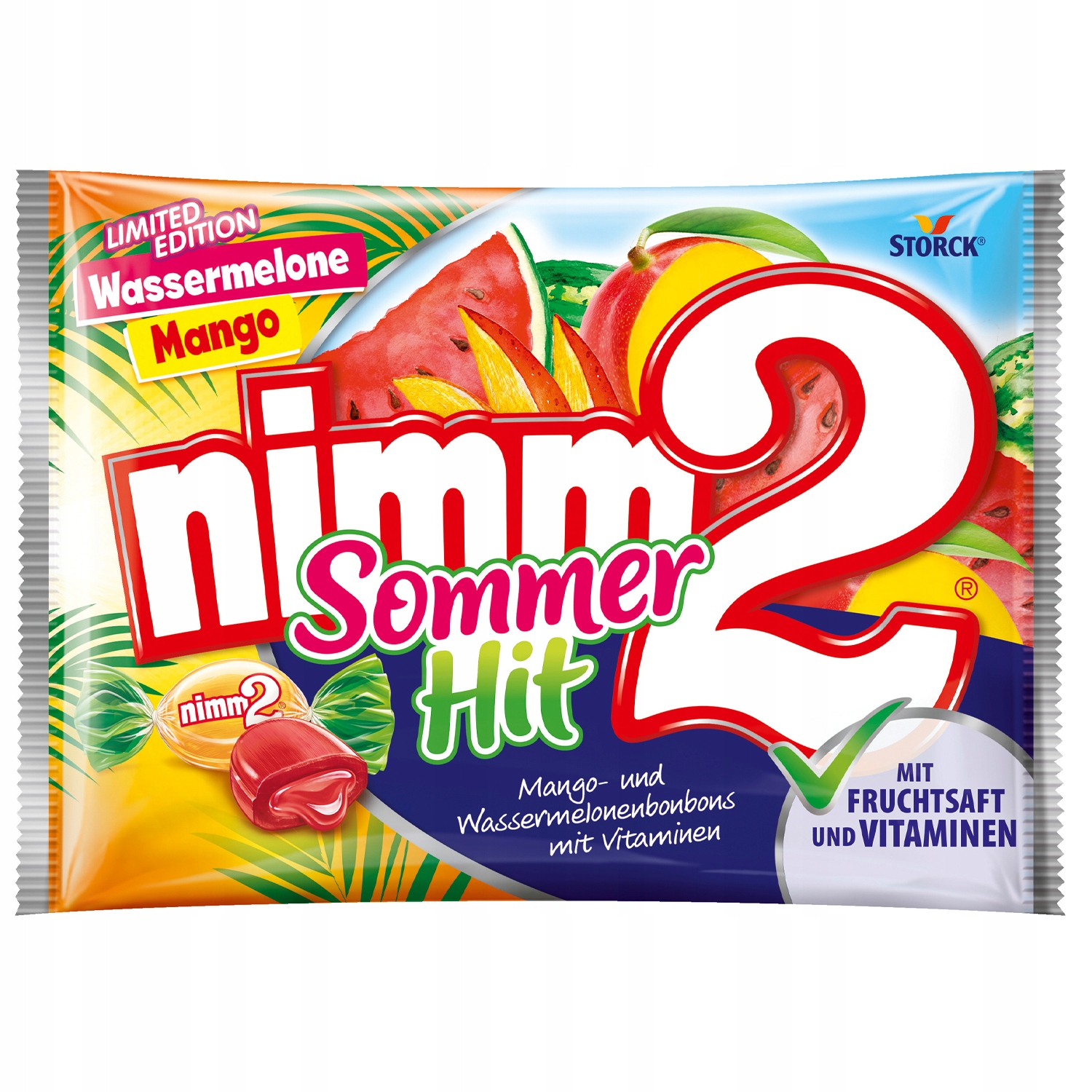NIMM2 CUKIERKI OWOCOWE SOMMER HIT ARBUZ MANGO 300g LIMITOWANA EDYCJA