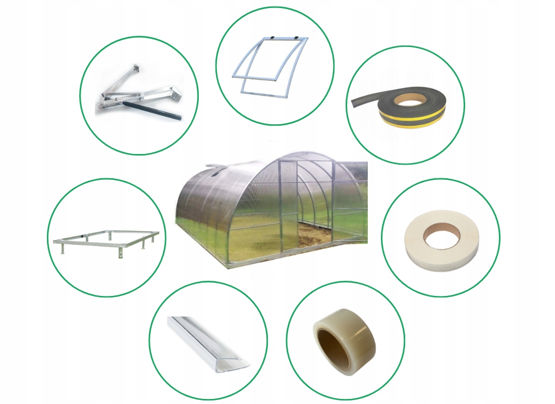 SZKLARNIA z POLIWĘGLANU 3,5x4m OCYNK TUNEL 40x20mm