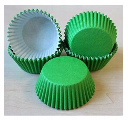 FOREMKI PAPILOTKI do muffinek sztywne Zielone 50x30mm 100szt Papil