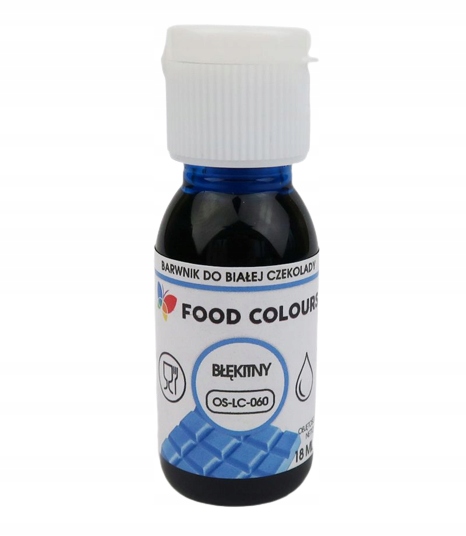 Barwnik Spożywczy Olejowy DO CZEKOLADY i mas tłustych 18ml BŁĘKITNY
