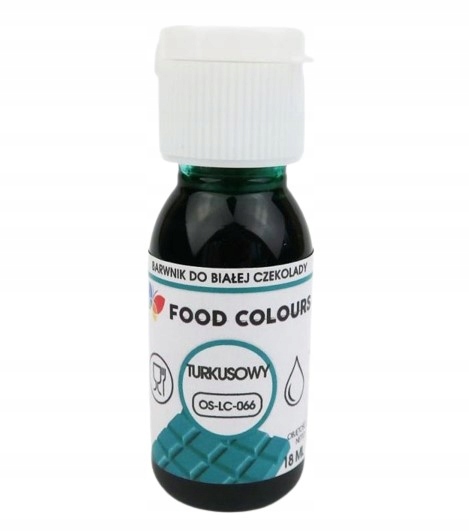 Barwnik Spożywczy Olejowy DO CZEKOLADY i mas tłustych 18ml TURKUSOWY