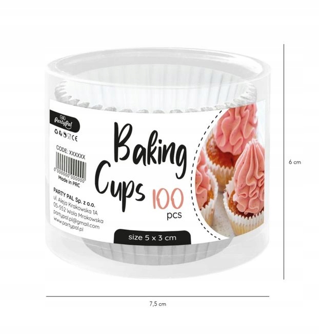 PAPILOTKI FOREMKI do babeczek srebrne 5x3cm 100szt