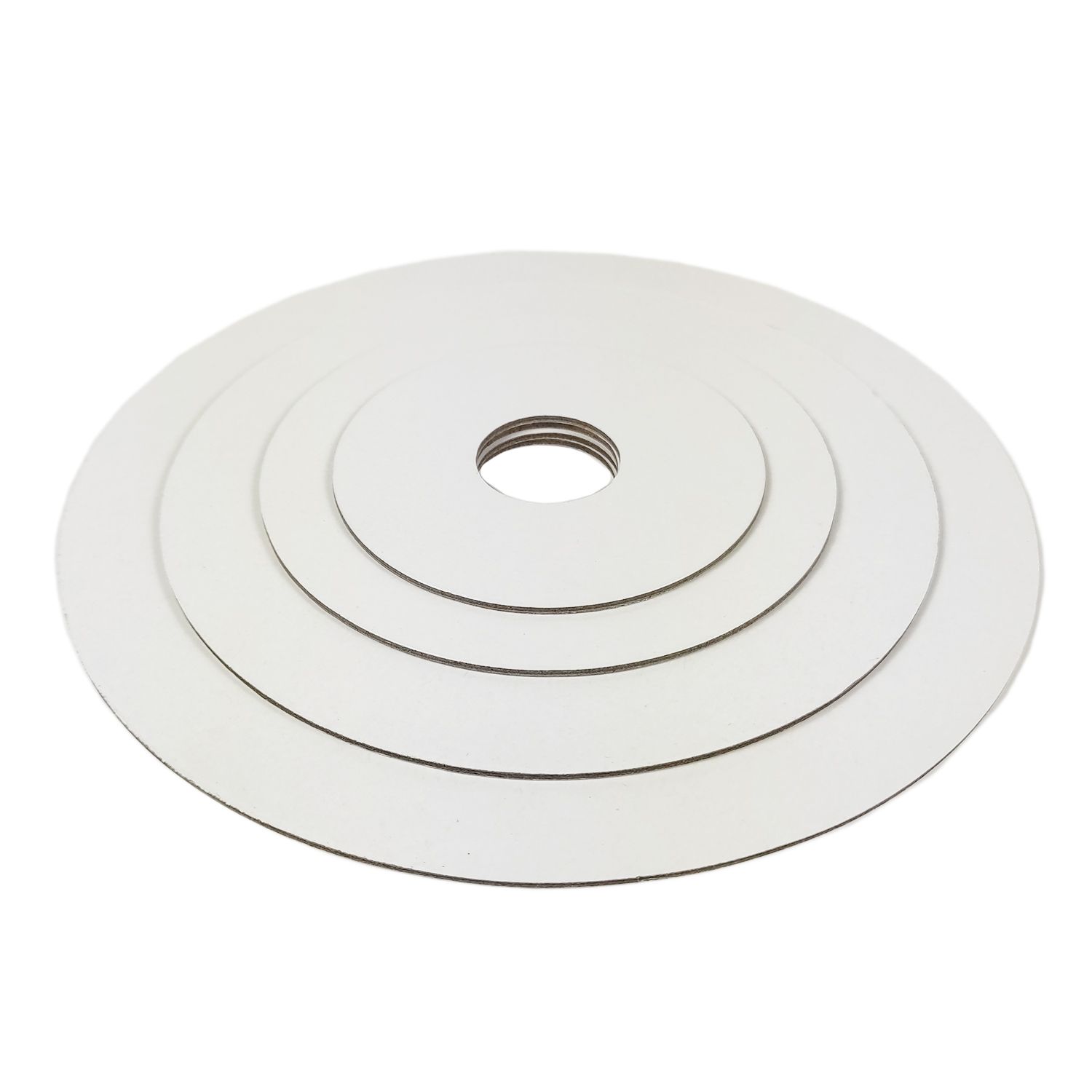 PODKŁAD POD TORT PIĘTROWY LAMINOWANY Biały z otworem 14 cm