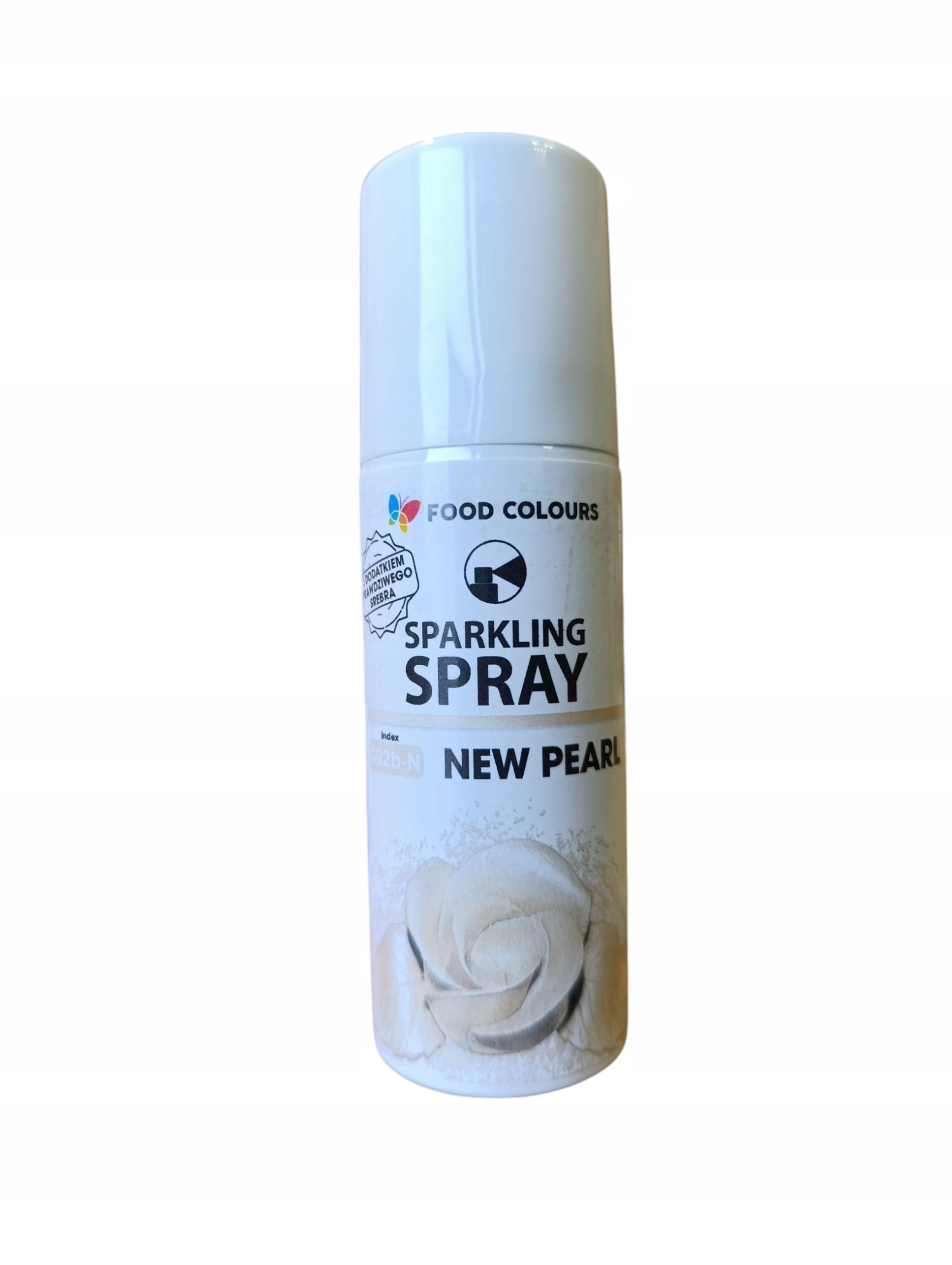 BARWNIK SPOŻYWCZY W SPRAYU New Pearl Nowa Perła z dodatkiem srebra - 50 ml