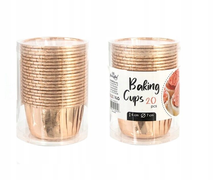 PAPILOTKI FOREMKI do babeczek rose gold 20 szt