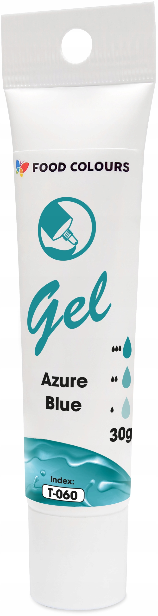 BARWNIK SPOŻYWCZY W ŻELU T-060 Azure Blue Lazurowy Błękitny 30g