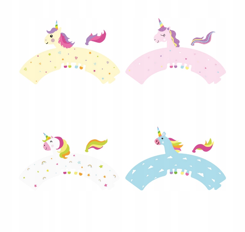 PAPILOTKI OWIJKI do babeczek Jednorożce 8 szt